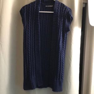 Rubbish Navy Cable Knit Duster. Size L.